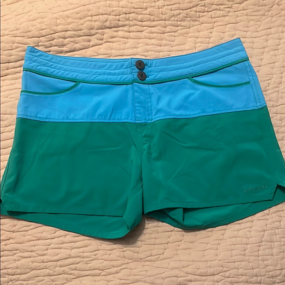 Patagonia Blue and Green shorts, 8